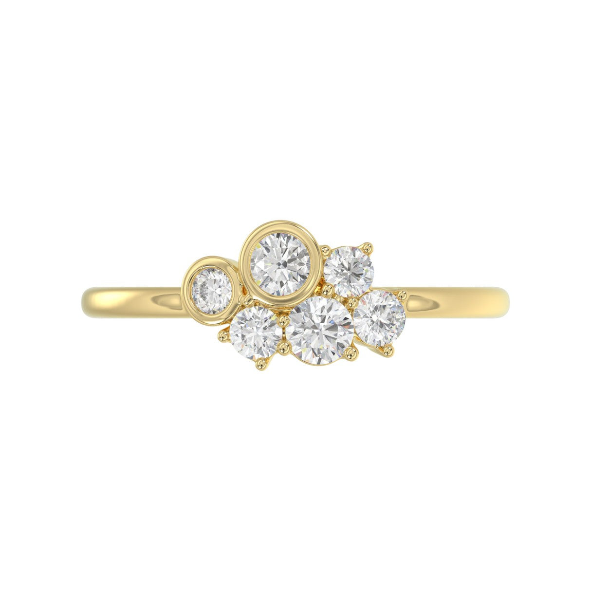 Classic 10K Yellow Gold Round Lab Grown Diamond ladies Ring 1/2CT (Color F-G -Clarity VS1/VS2)
