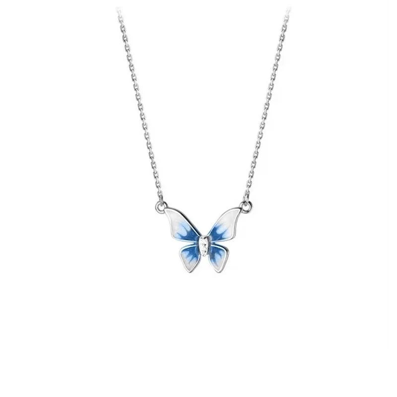 Korean Version Acrylic Butterfly Pendant Necklace
