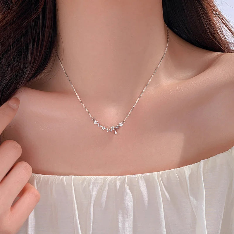 Kpop Fairy Zircon Wings Heart Crystal Pendant Necklace