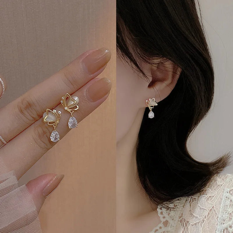 Korean Butterfly Golden Earring