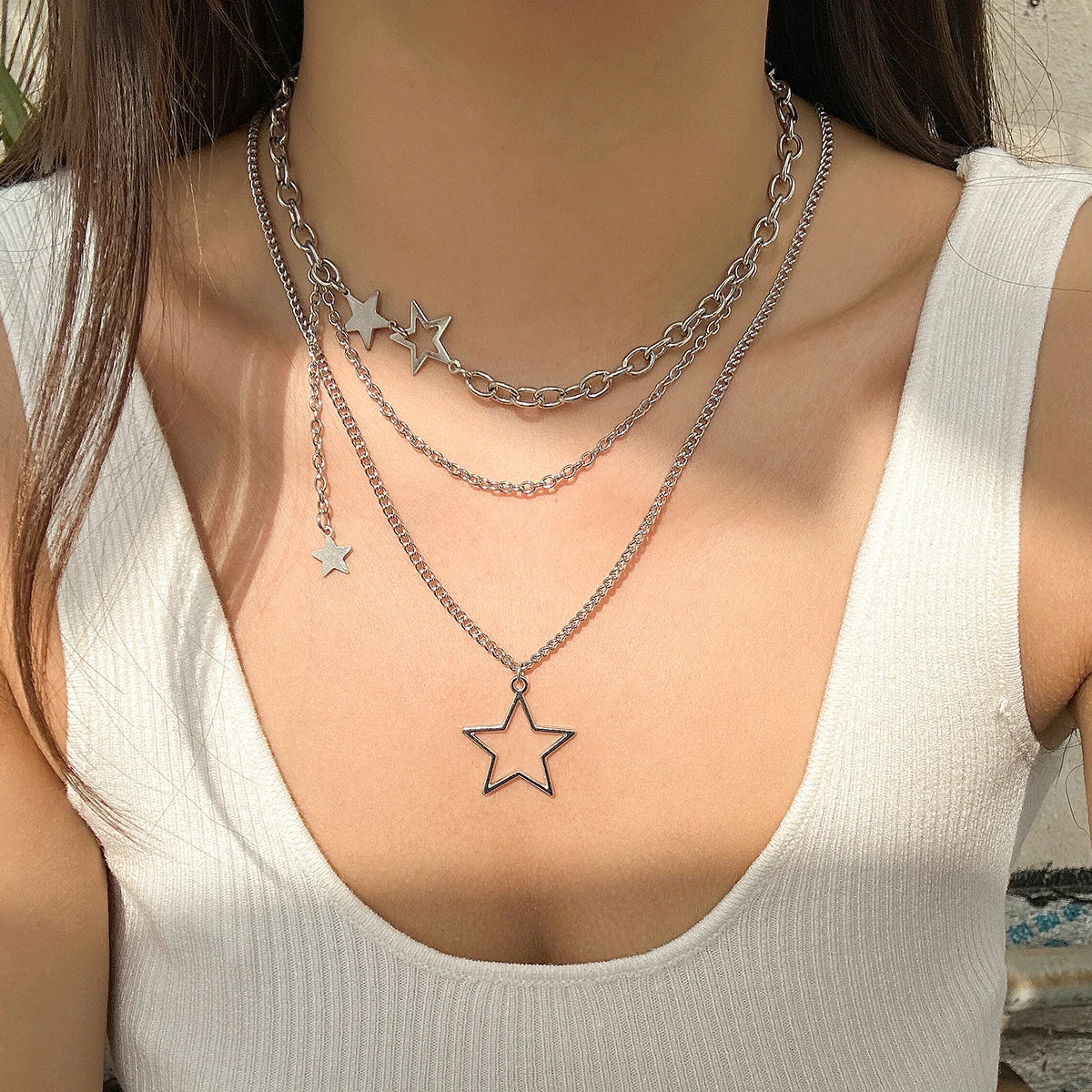 Salircon Trendy Y2K Star Pendant Necklace