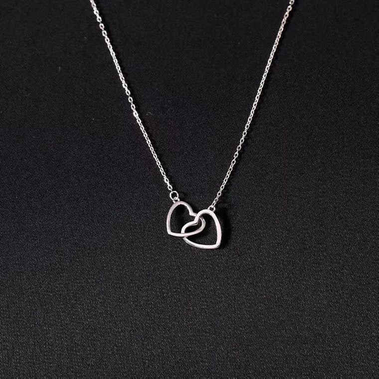 Double Heart Clavicle Chain Necklace