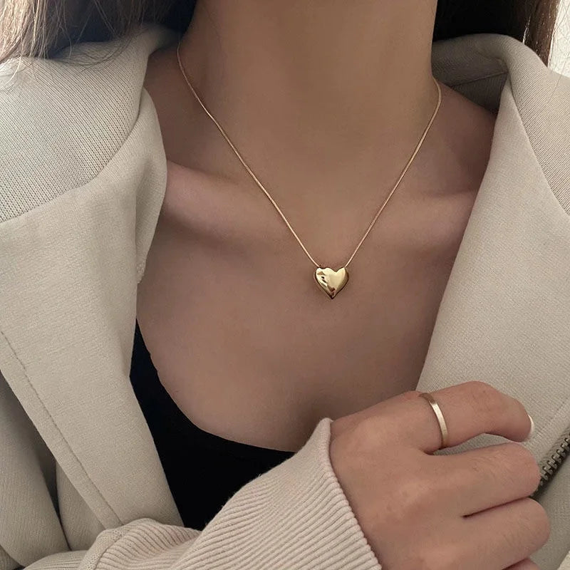 Double Heart Clavicle Chain Necklace