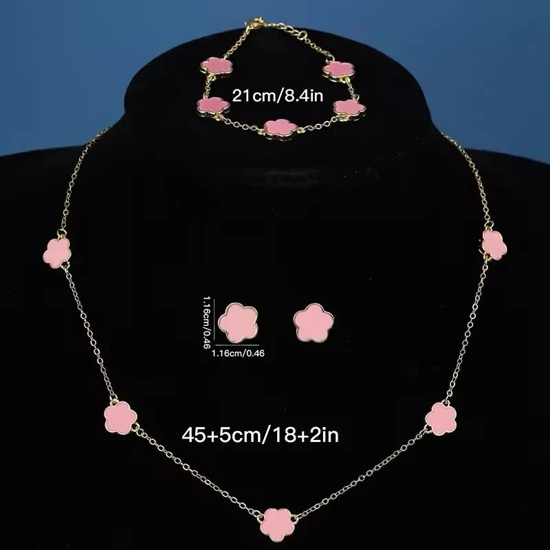 Exquisite Cherry Red Necklace and Earring Set