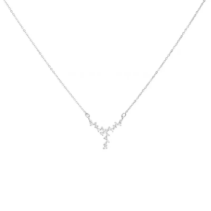 Kpop Fairy Zircon Wings Heart Crystal Pendant Necklace