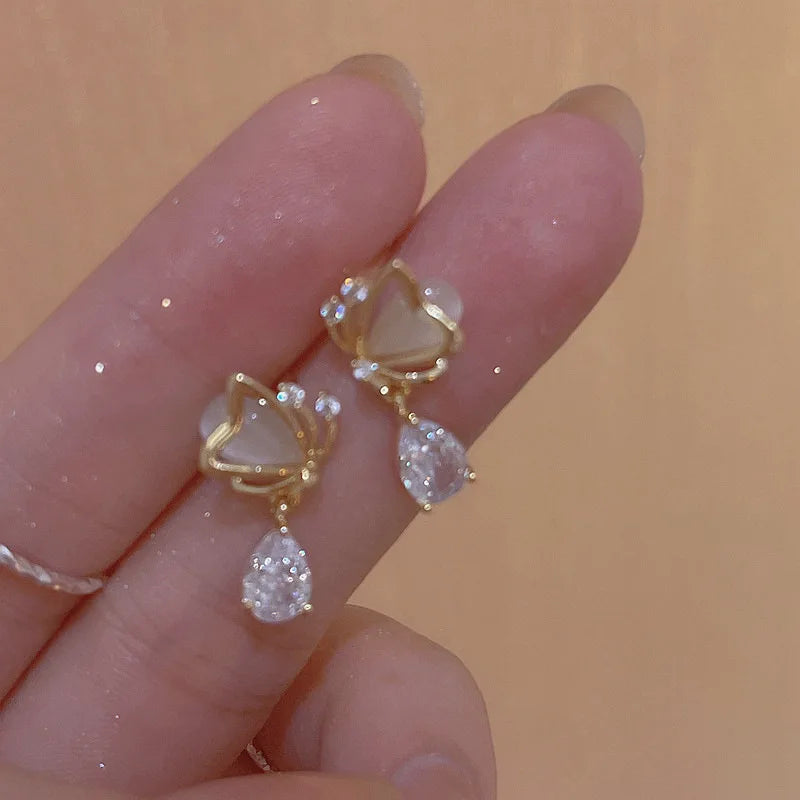 Korean Butterfly Golden Earring