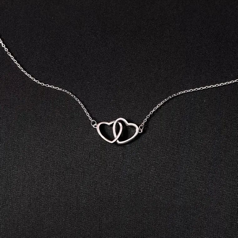 Double Heart Clavicle Chain Necklace
