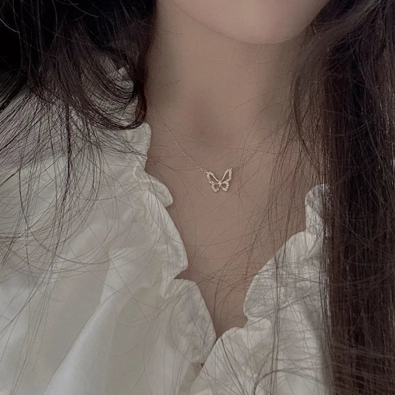 Double Heart Clavicle Chain Necklace