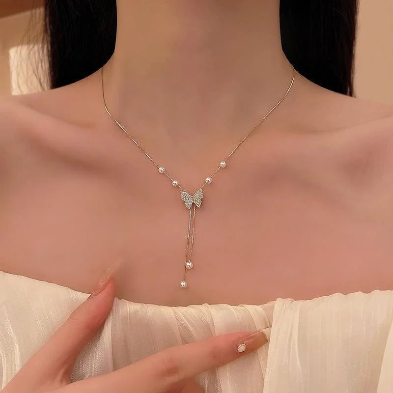 Pink Crystal Cherry Pendant Necklace