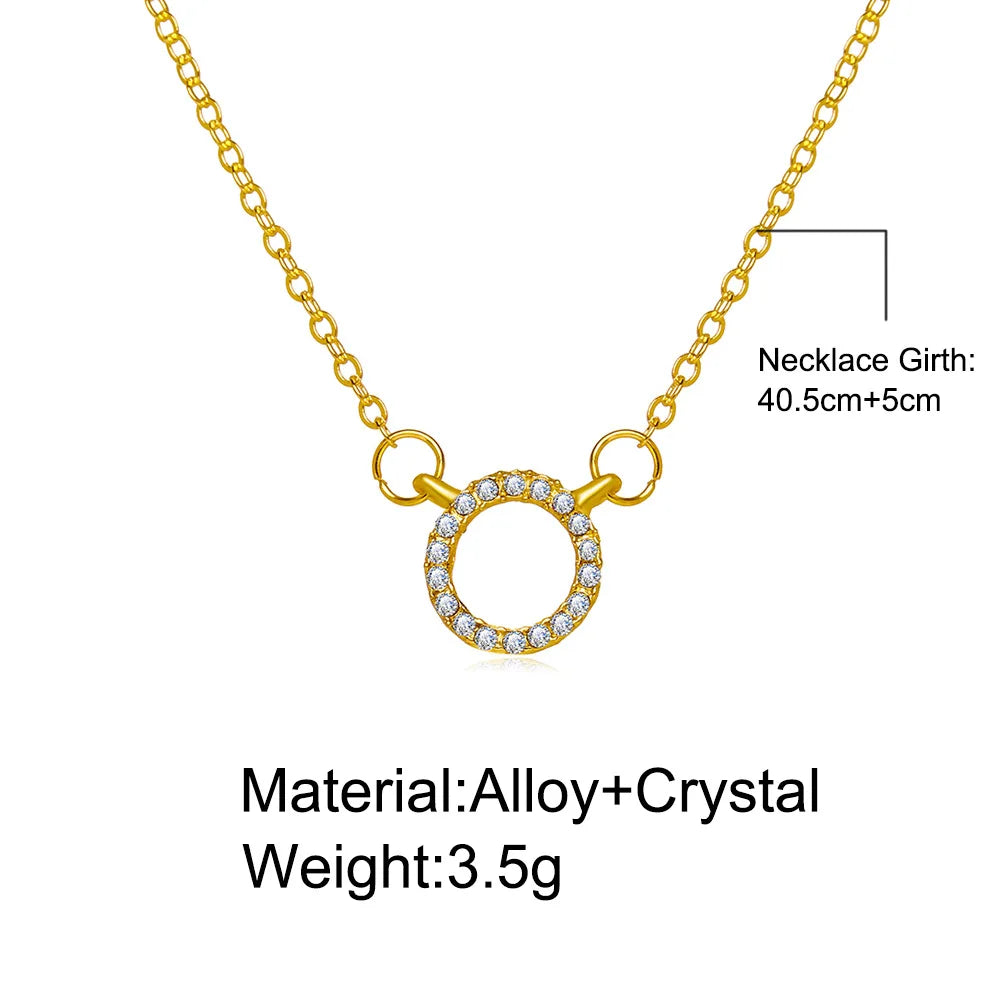 Trend Elegant Jewelry Crystal Circle Pendant Necklace