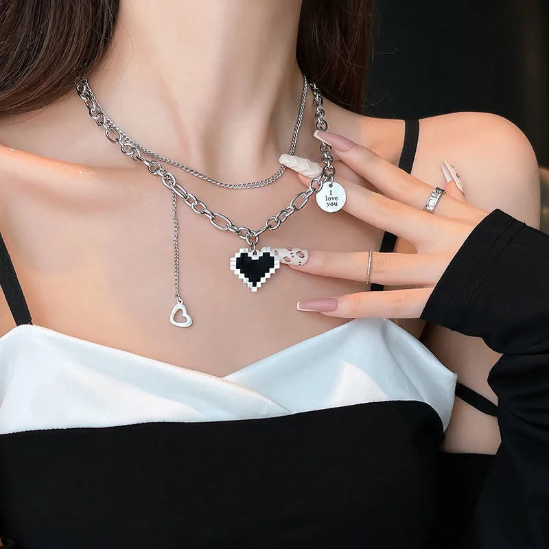 Fashion Simple Double Cute Bear Pendant Necklace