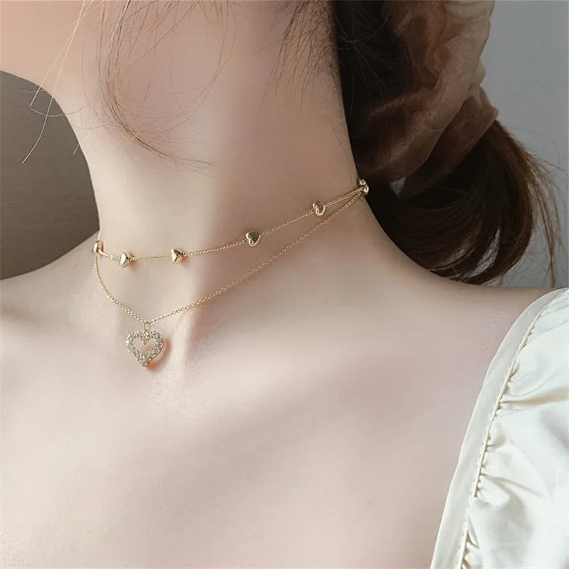 Fashion Simple Double Cute Bear Pendant Necklace