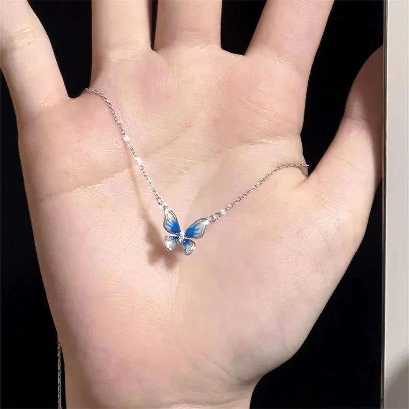 Korean Version Acrylic Butterfly Pendant Necklace