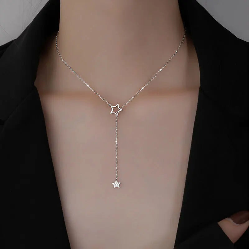 Double Heart Clavicle Chain Necklace