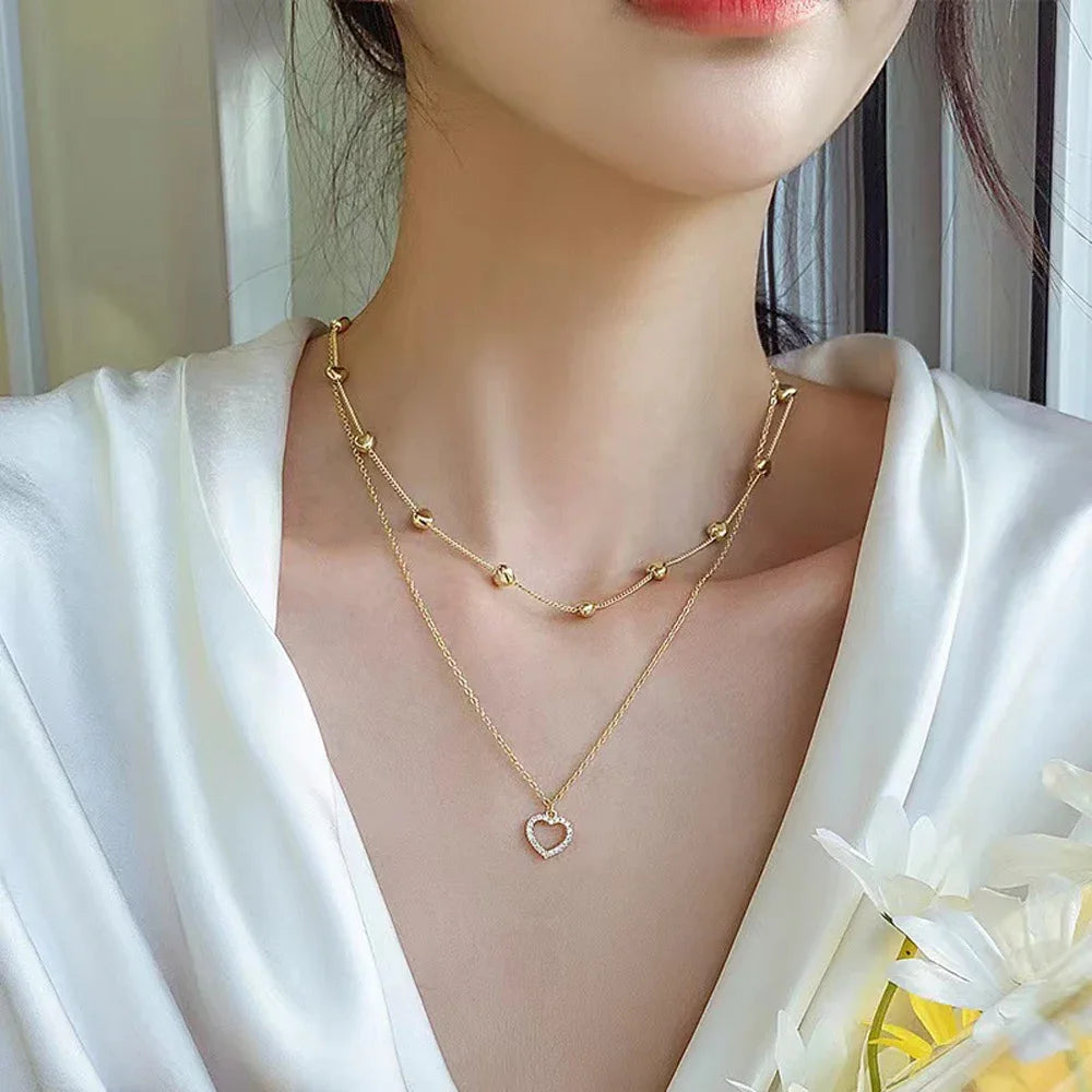 Double-Layer Pearl Choker Necklace