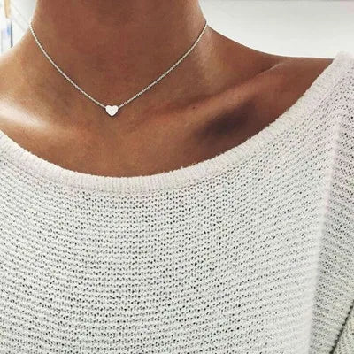 Kpop Fairy Zircon Wings Heart Crystal Pendant Necklace