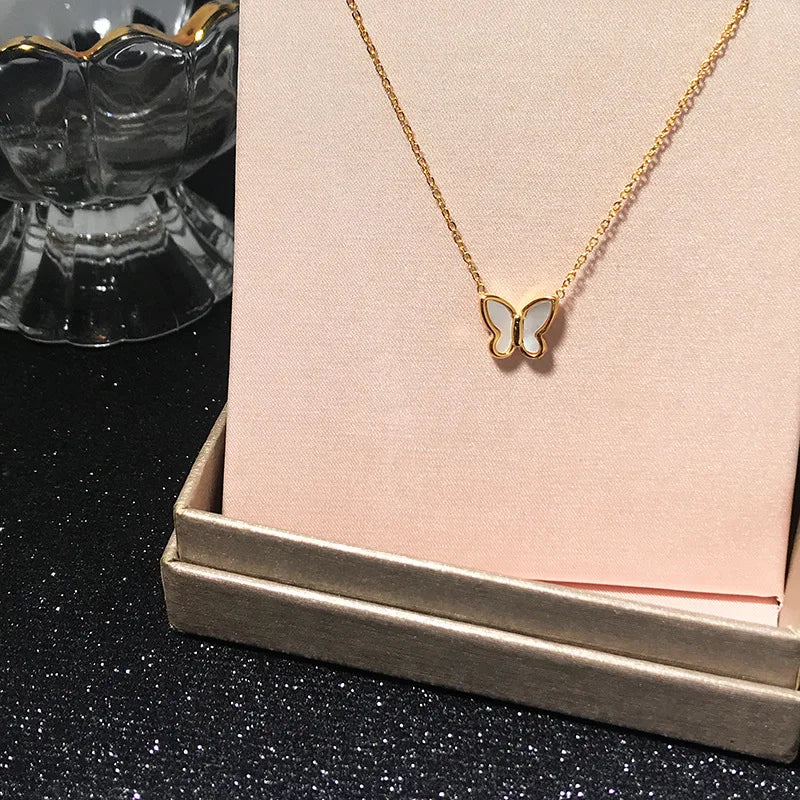 Korean Version Acrylic Butterfly Pendant Necklace