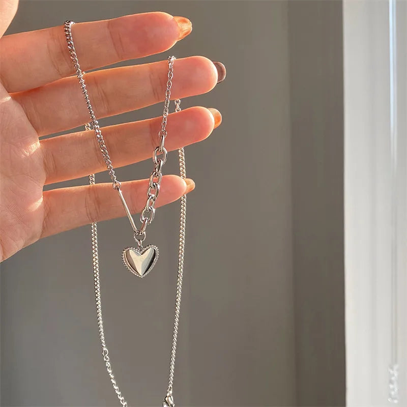 Fashion Simple Double Cute Bear Pendant Necklace