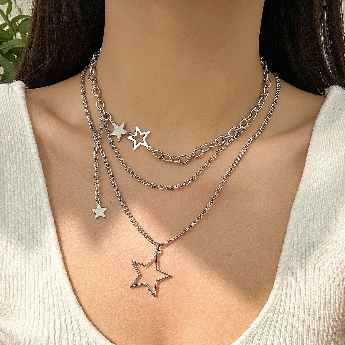 Salircon Trendy Y2K Star Pendant Necklace