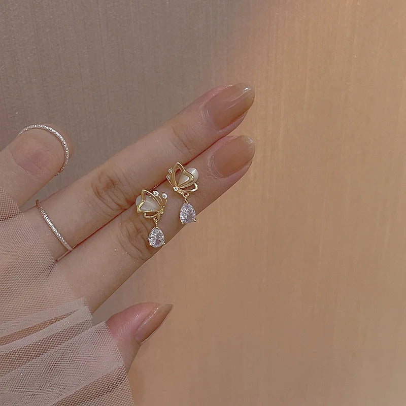 Korean Butterfly Golden Earring