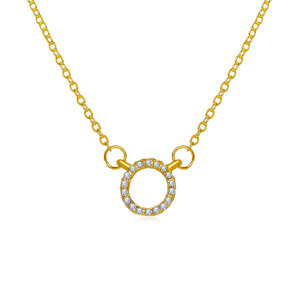 Trend Elegant Jewelry Crystal Circle Pendant Necklace