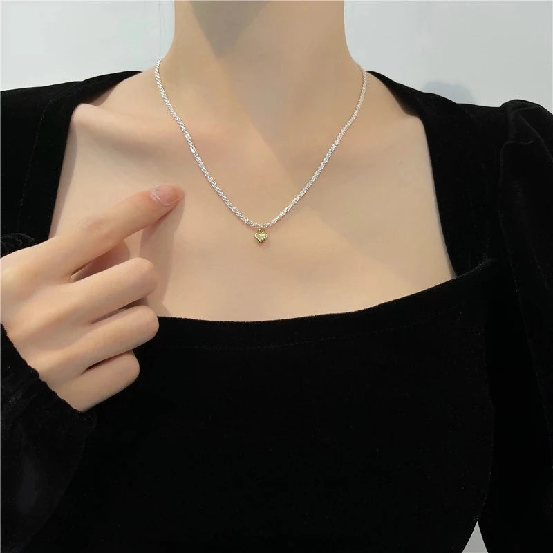 Double Heart Clavicle Chain Necklace