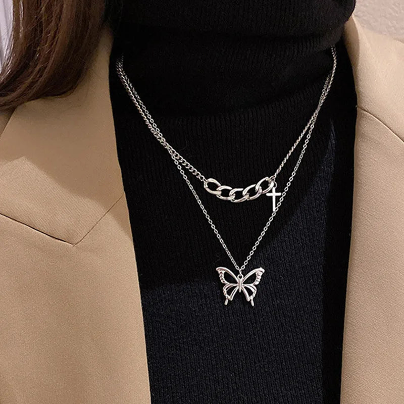 Fashion Simple Double Cute Bear Pendant Necklace