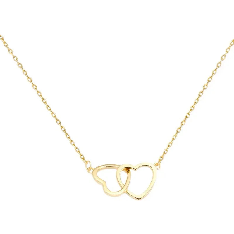 Double Heart Clavicle Chain Necklace