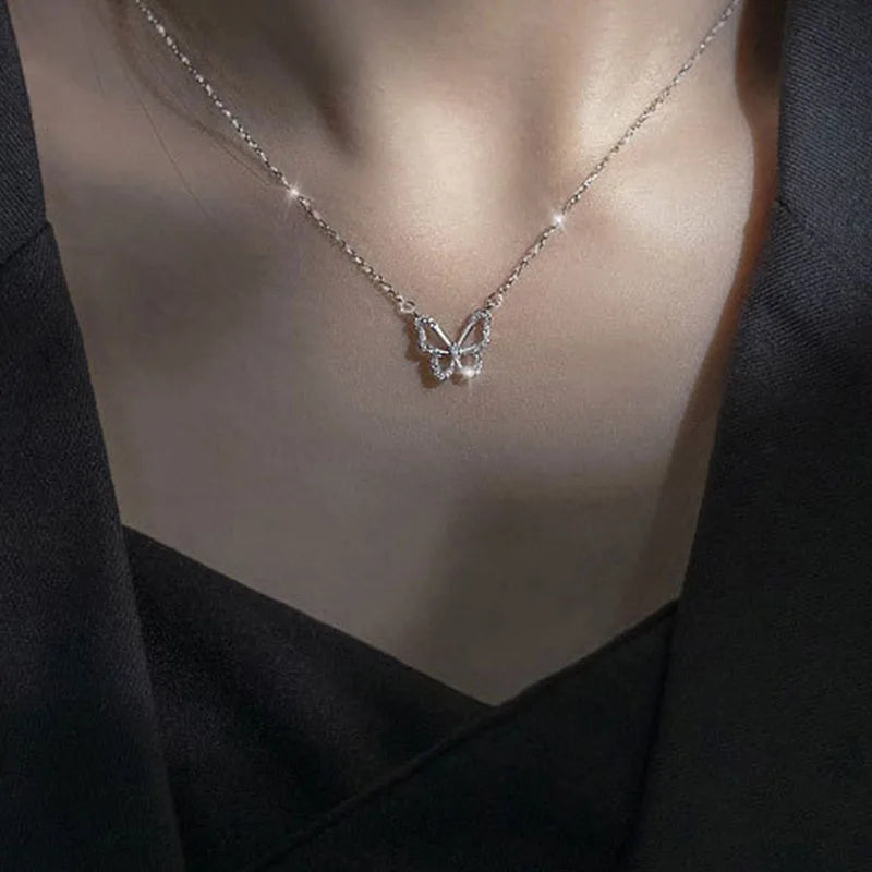 Double Heart Clavicle Chain Necklace
