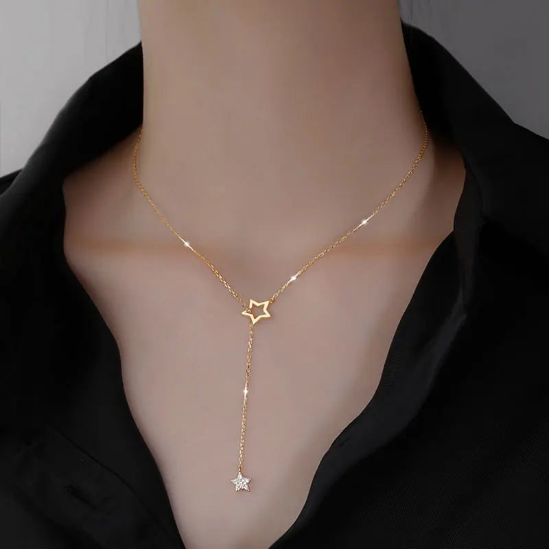 Double Heart Clavicle Chain Necklace