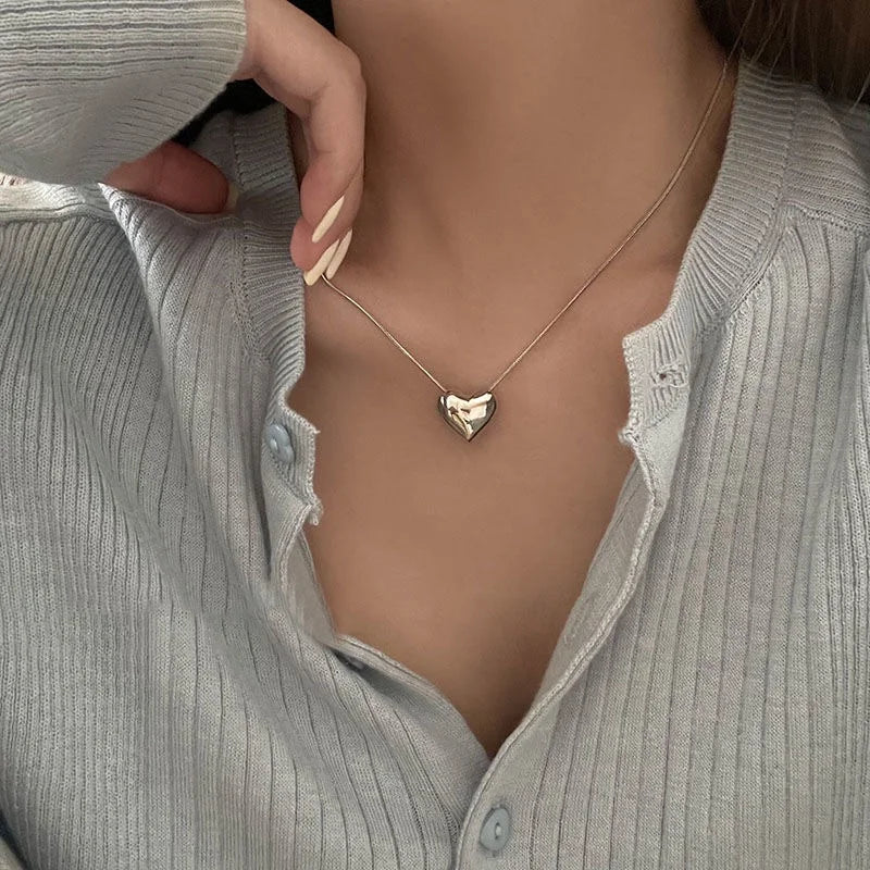 Double Heart Clavicle Chain Necklace
