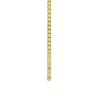 14K YELLOW GOLD 4.00CT 16'' ROUND DIAMOND LADIES TENNIS NECKLACE