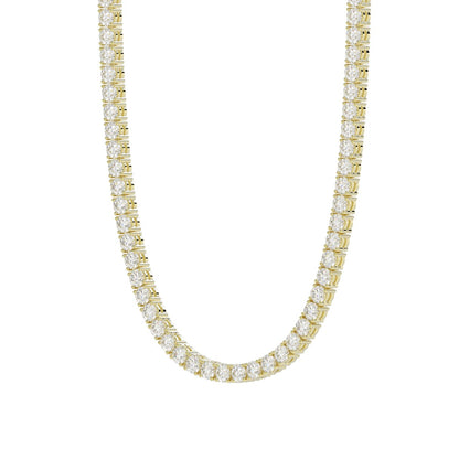 14K YELLOW GOLD 4 3/4CT 18" ROUND DIAMOND LADIES TENNIS NECKLACE