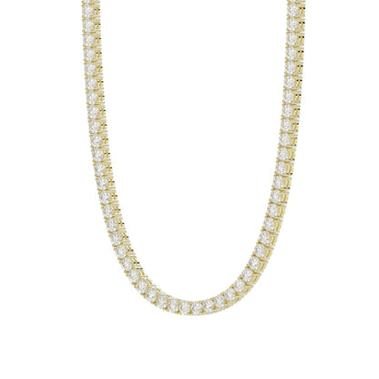 14K YELLOW GOLD 6 7/8CT 16" ROUND DIAMOND LADIES TENNIS NECKLACE