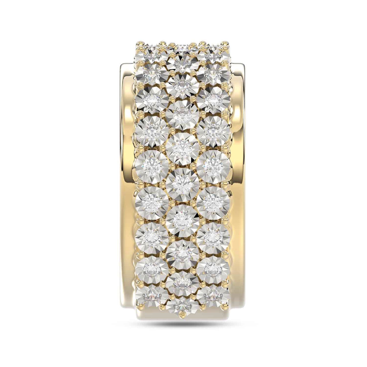 MEN'S BAND 2.00CT ROUND DIAMOND 10K YELLOW GOLD