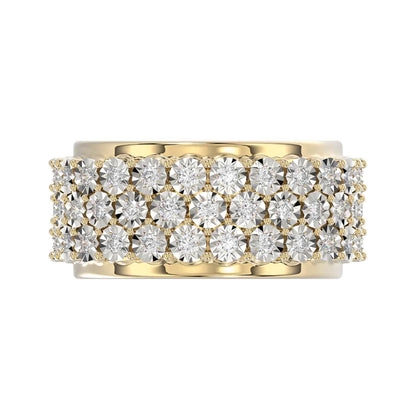 MEN'S BAND 2.00CT ROUND DIAMOND 10K YELLOW GOLD