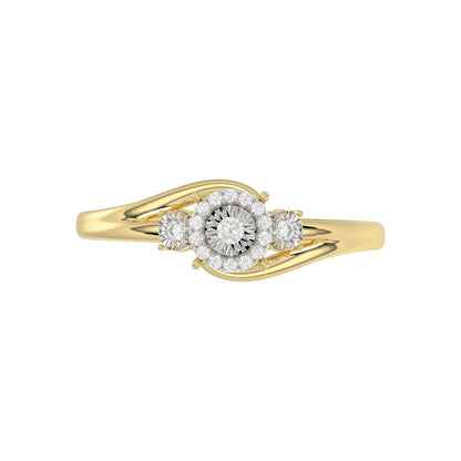 LADIES RING 0.15CT ROUND DIAMOND 10K YELLOW GOLD