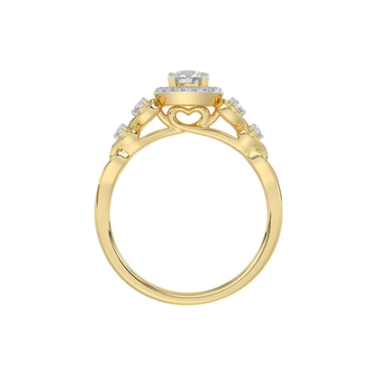 LADIES RING 0.20CT ROUND DIAMOND 10K YELLOW GOLD