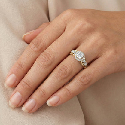 LADIES RING 0.20CT ROUND DIAMOND 10K YELLOW GOLD