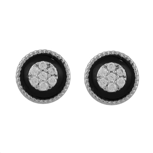 LADIES EARRINGS 0.25CT ROUND DIAMOND 14K WHITE GOLD