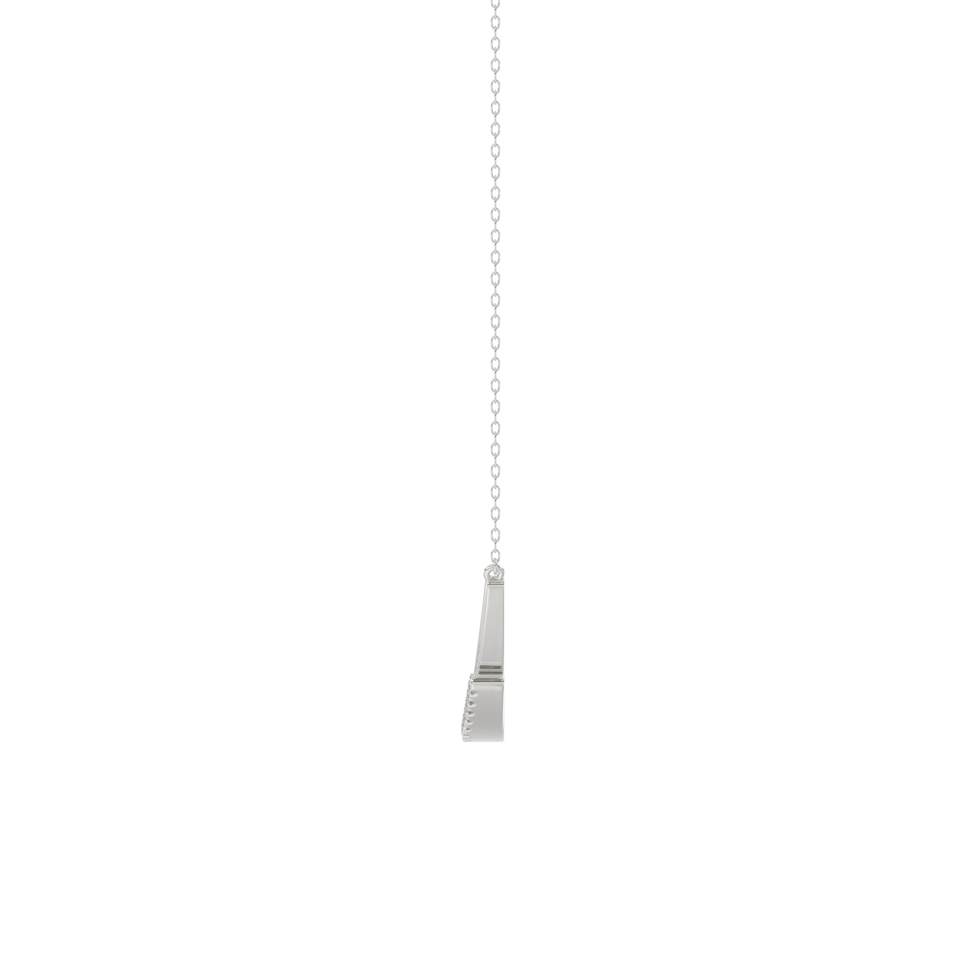 LADIES NECKLACE 0.25CT ROUND DIAMOND 14K WHITE GOLD