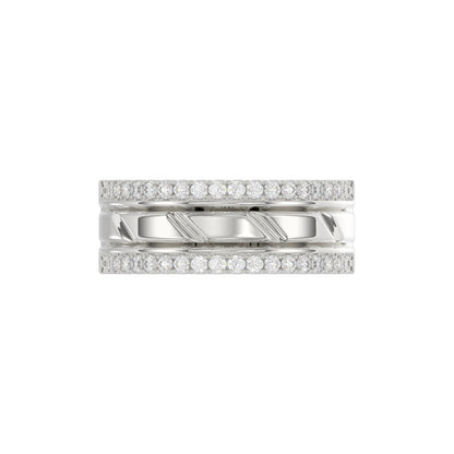 MEN'S BAND 0.50CT ROUND DIAMOND 14K WHITE GOLD
