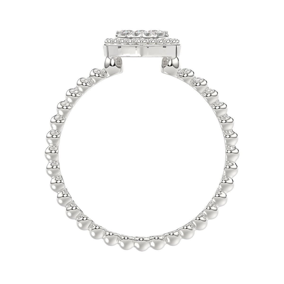 Ladies 0.10Ct Round Diamond Halo Heart Ring Sterling Silver Stylish Women’S Engagement & Promise Ring