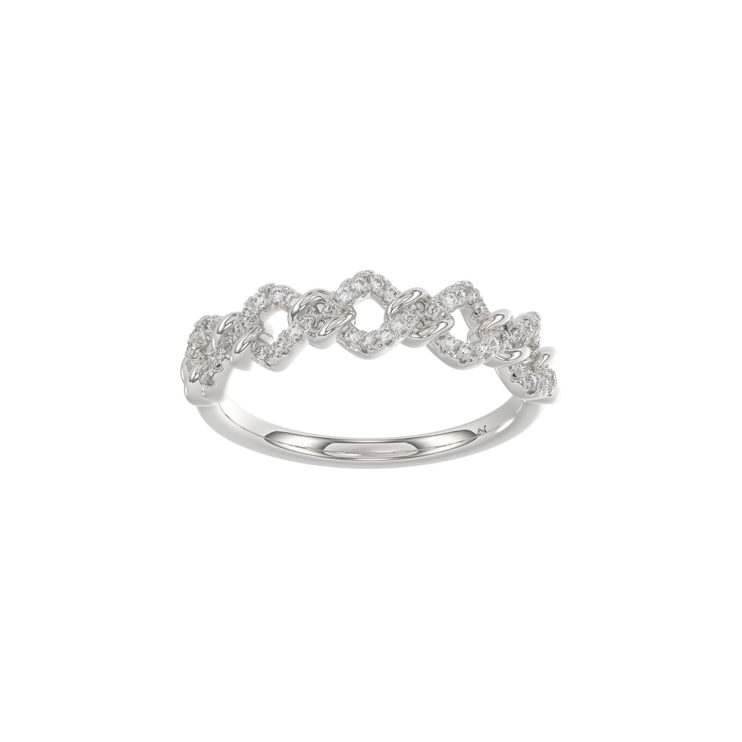 LADIES RING 0.15CT ROUND DIAMOND 14K WHITE GOLD