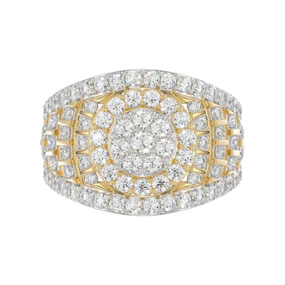 LADIES RING 2.00CT ROUND DIAMOND 10K YELLOW GOLD