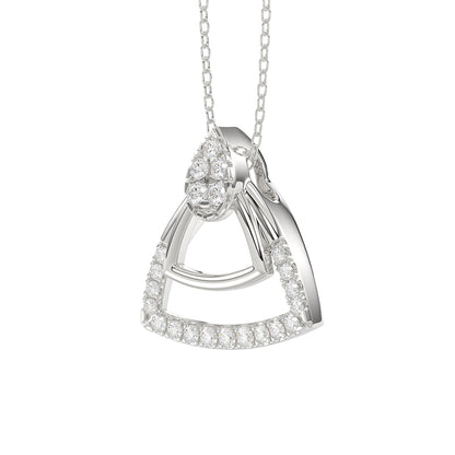 LADIES PENDANT WITH CHAIN 0.13CT ROUND DIAMOND 14K WHITE GOLD