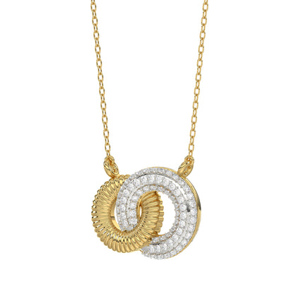 LADIES PENDANT WITH CHAIN 0.20CT ROUND DIAMOND 10K YELLOW GOLD