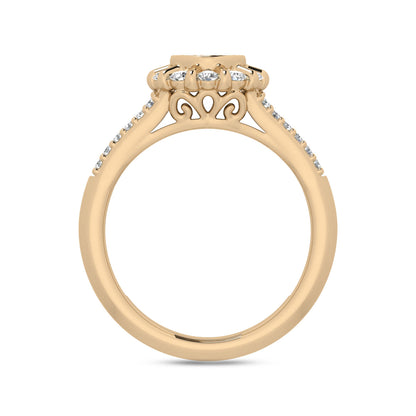 LADIES RING 0.50CT ROUND DIAMOND 10K YELLOW GOLD