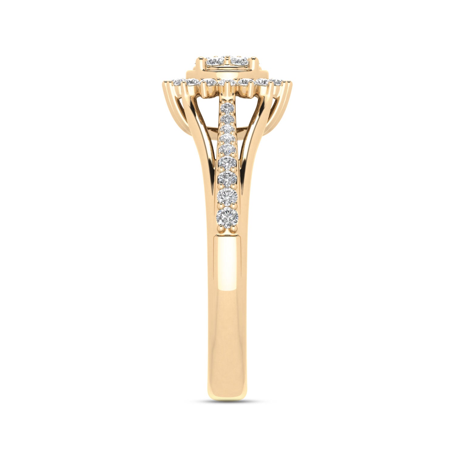 LADIES RING 0.33CT ROUND DIAMOND 10K YELLOW GOLD