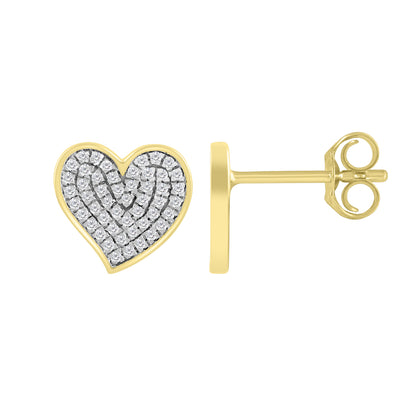LADIES EARRINGS 0.20CT ROUND DIAMOND 10K YELLOW GOLD